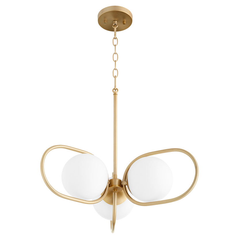 Belmont 3 Light Chandelier - Brass