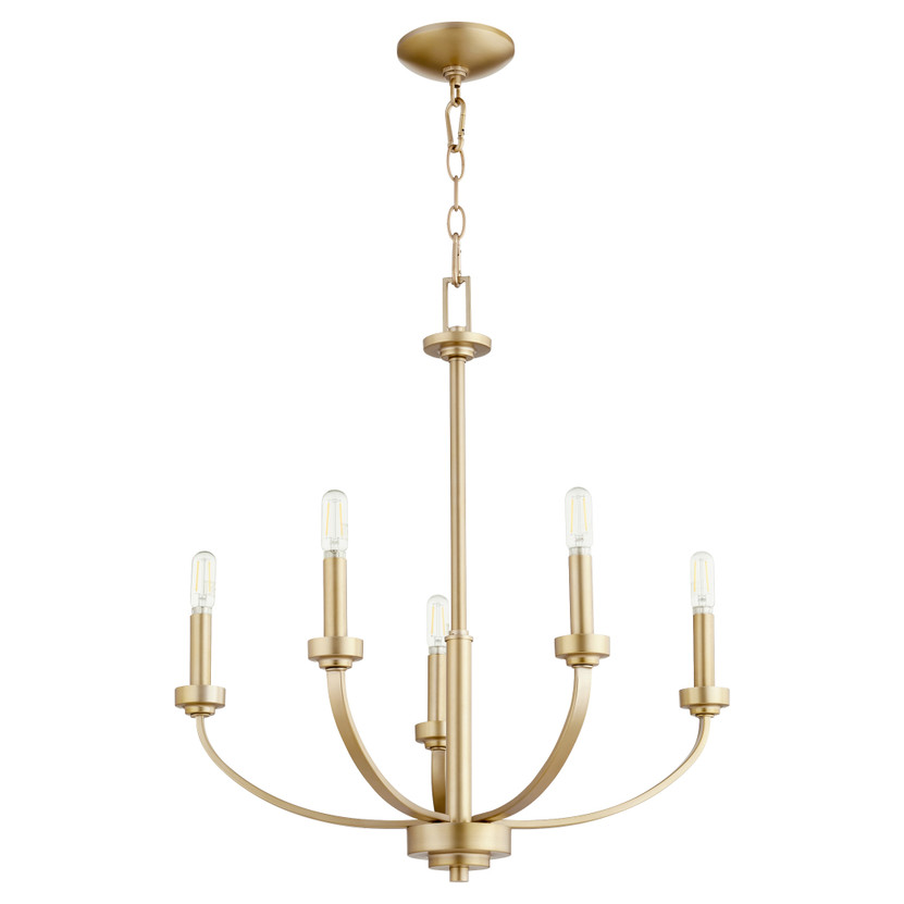Reyes 5 Light Chandelierelier Chandelier - Brass