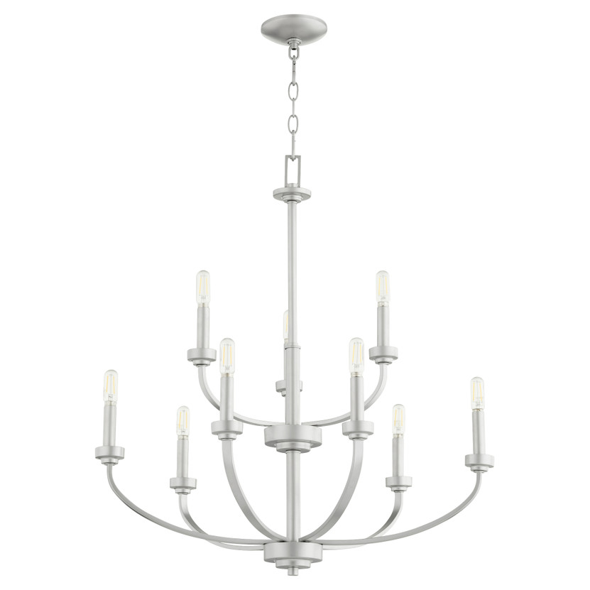 Reyes 9 Light Chandelierelier Chandelier - Nickel