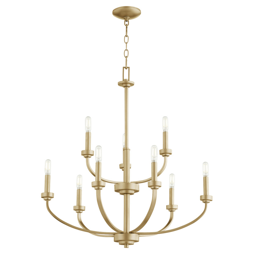 Reyes 9 Light Chandelierelier Chandelier - Brass