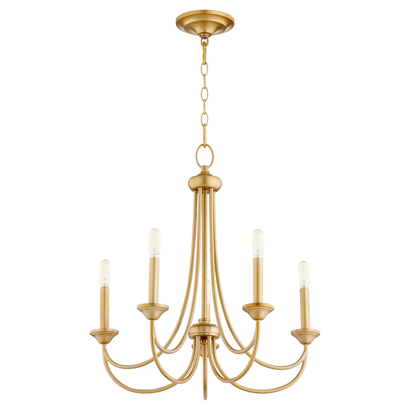 Brooks 5 Light Chandelier- Brass