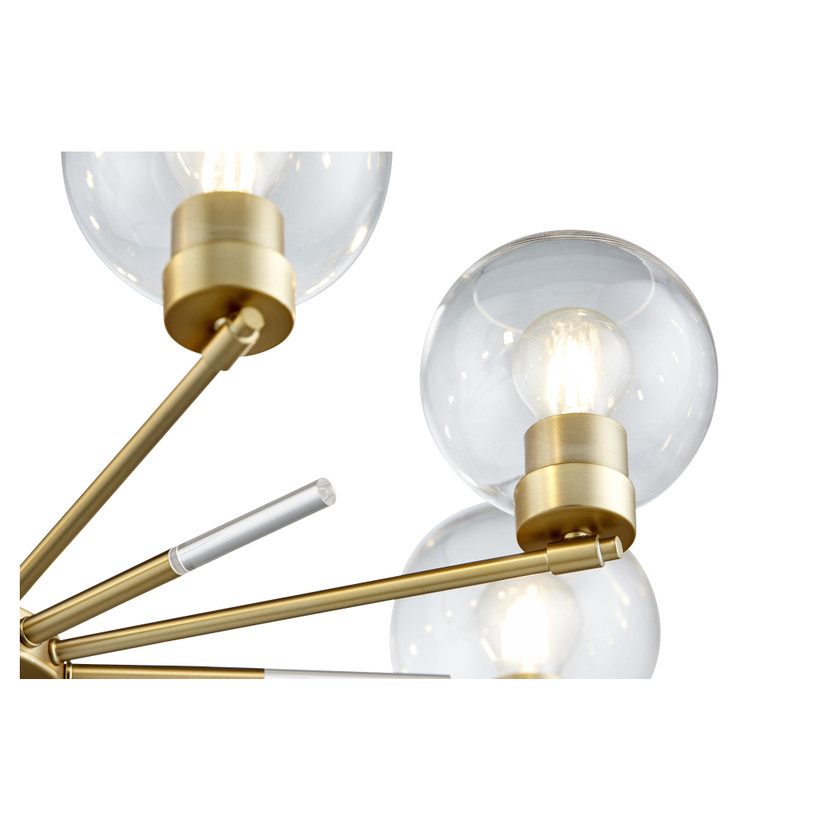 Volan 8 Light Chandelier - Brass