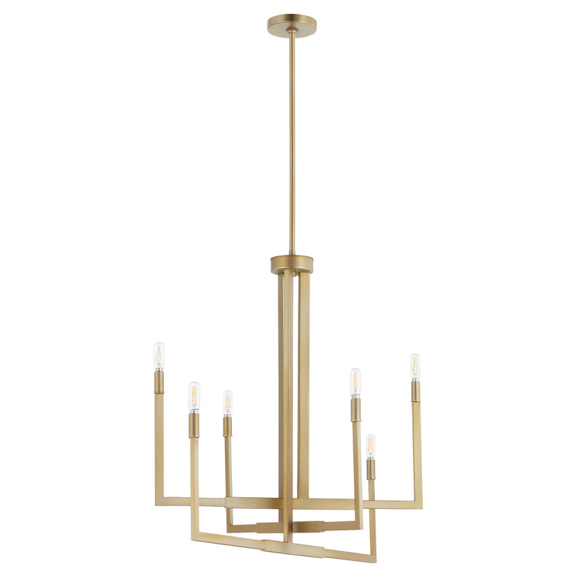 Bolero 6 Light Chandelier - Brass