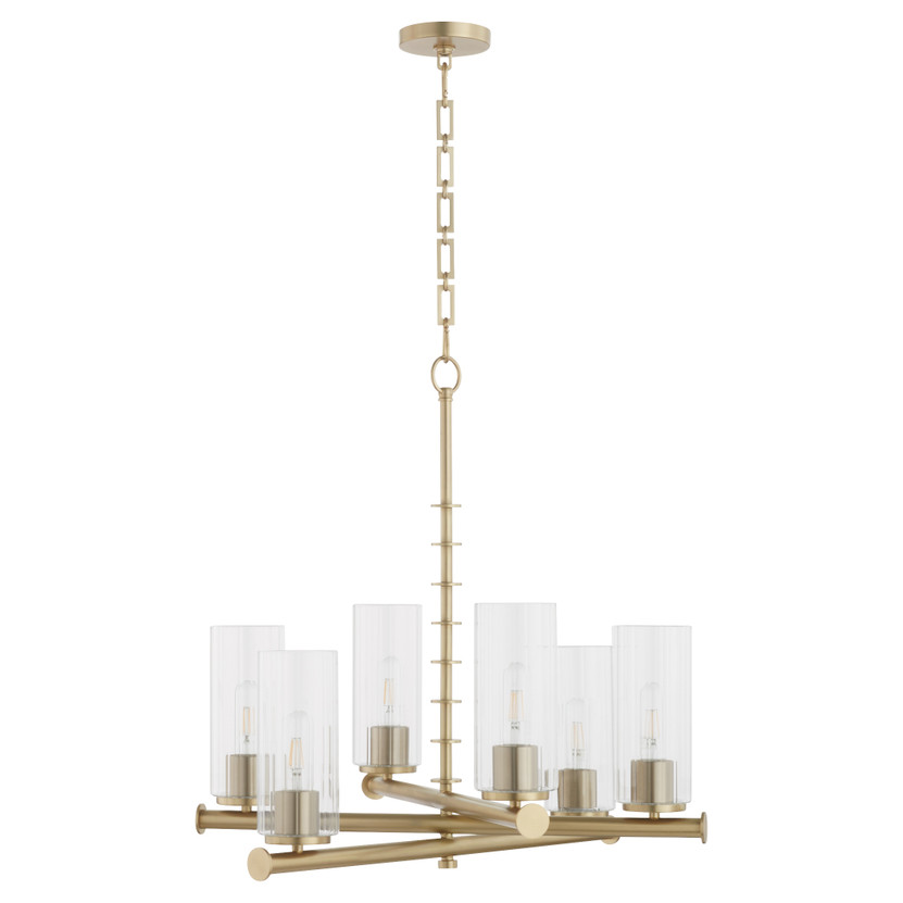Juniper 6 Light Chandelier - Brass