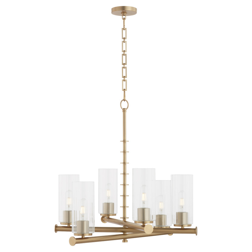 Juniper 6 Light Chandelier - Brass