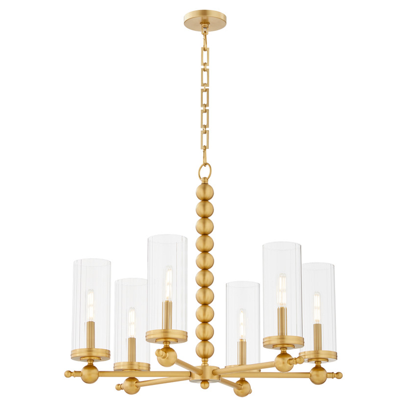 Lee Blvd 6 LightChandelier- Brass