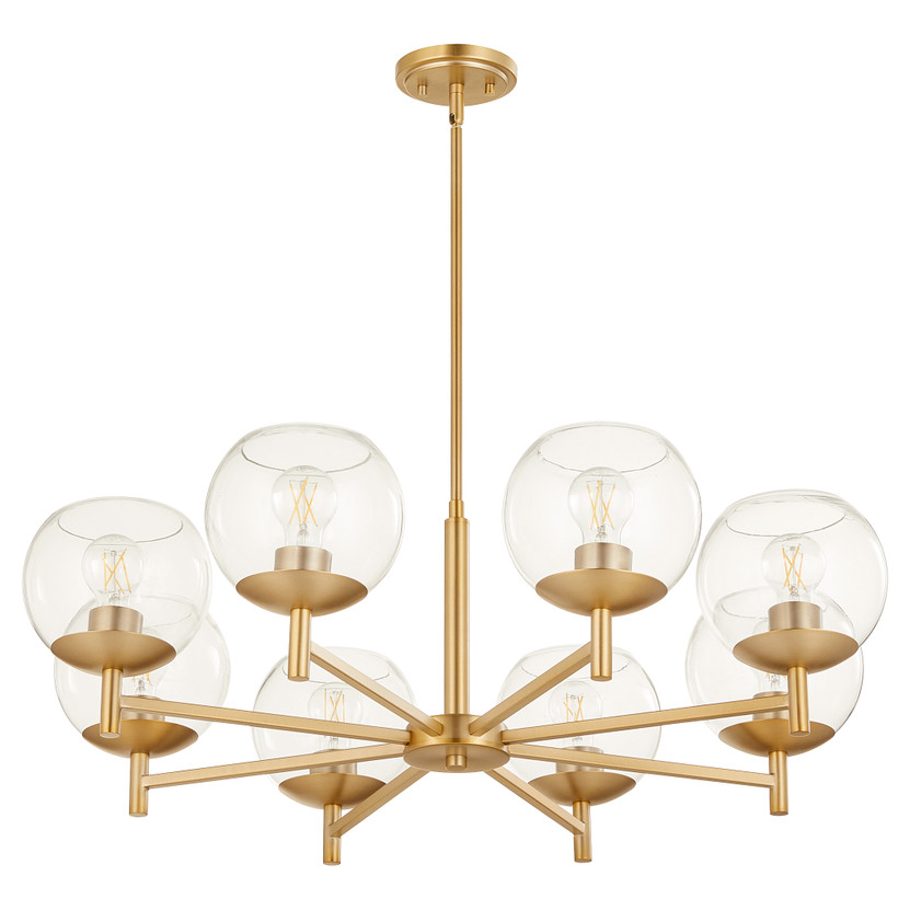 Lyon 8 Light Chandelier - Brass