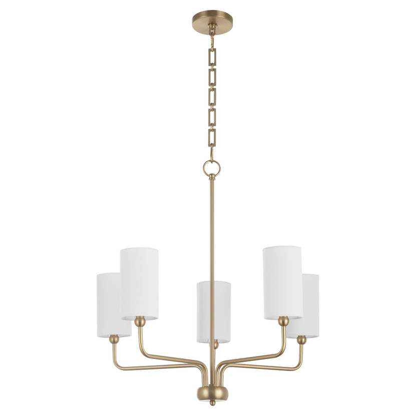 Charlotte 5 Light Chandelier - Brass