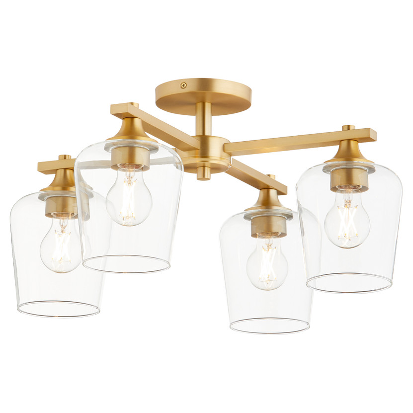 Veno 4 Light Ceiling Mount - Brass
