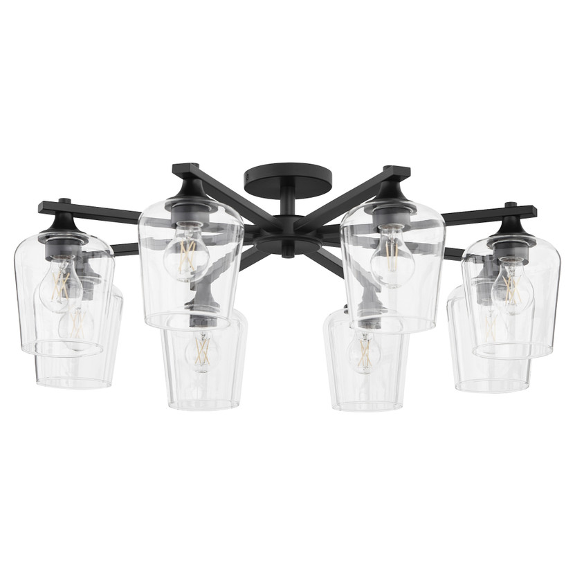 Veno 8 Light Ceiling Mount - Black