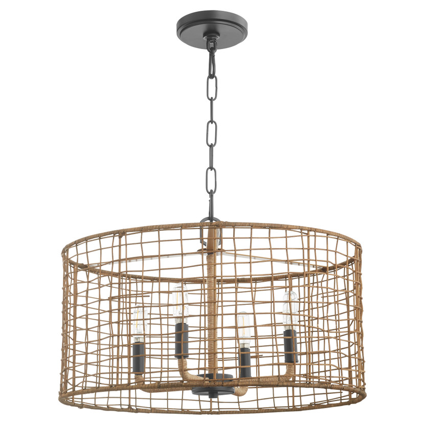 Abaca 4 Light Pendant - Black