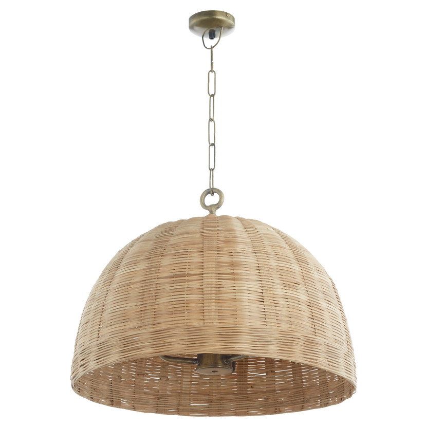 24" Wicker Pendant - Brass