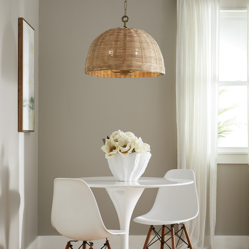 24" Wicker Pendant - Brass