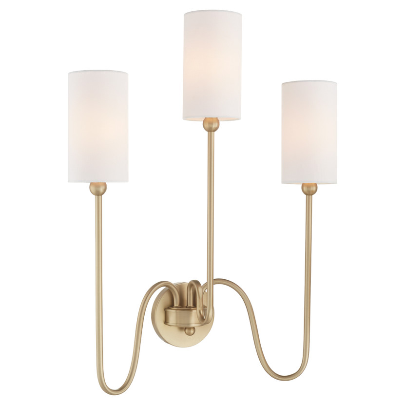 Charlotte 3 Light Wall Mount - Brass
