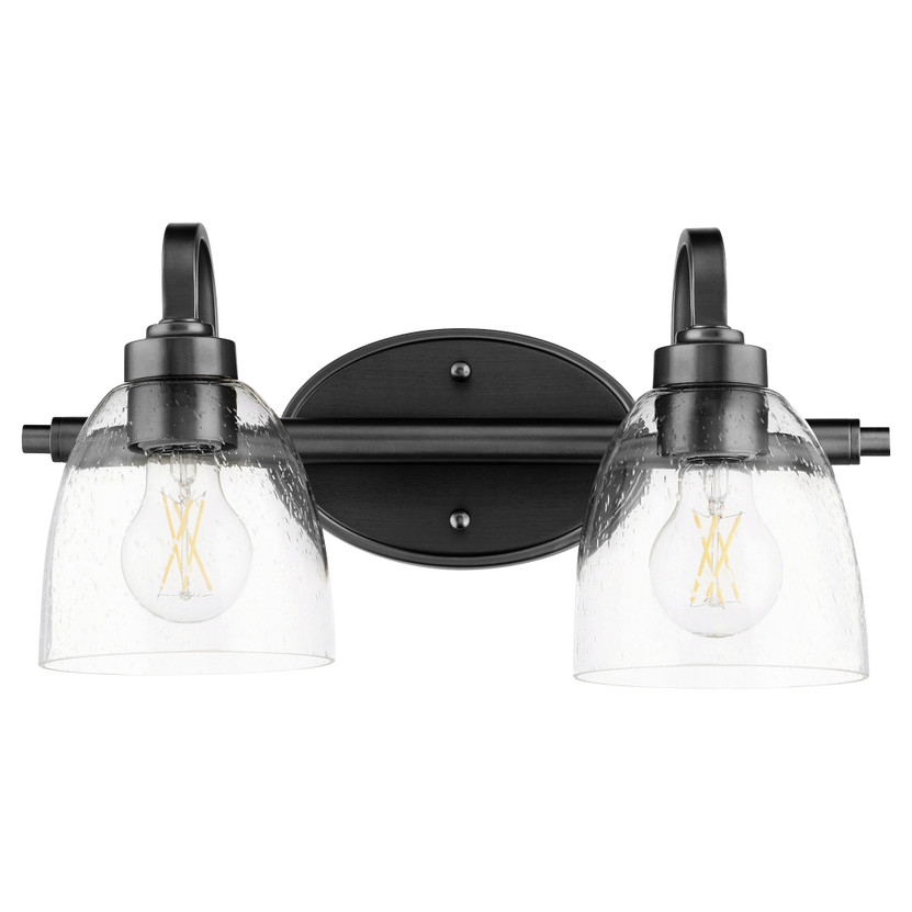 Reyes 2 Light Clear Seeded Vanity - Black