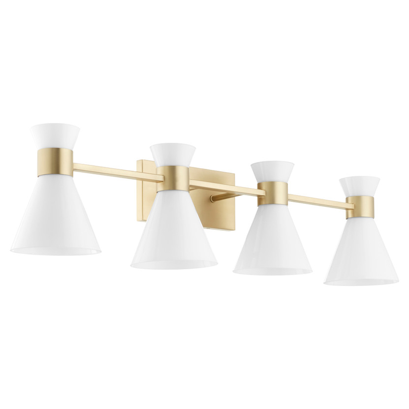 Beldar 4 Light Opal Vanity - Brass