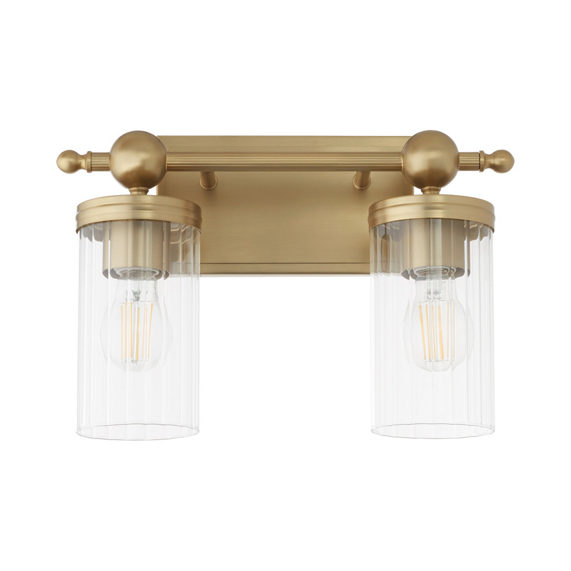 Lee Blvd 2 Light Vanity - Brass