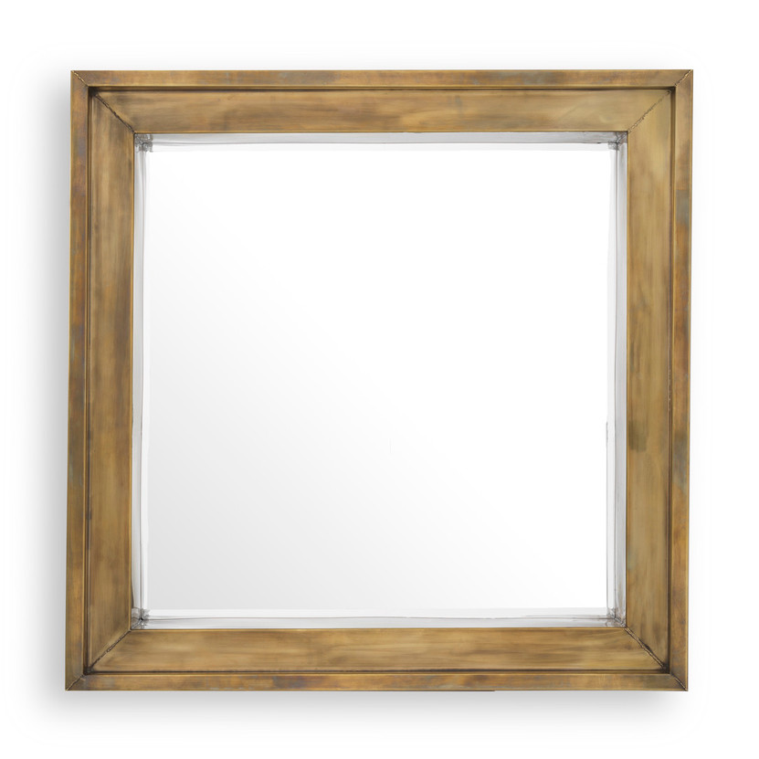 Mirror Magenta Square Vintage Brass Finish