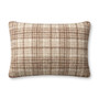 Chris Loves Julia x Loloi Beau Brown  Ivory 16 x 26 Cover wDown Pillow