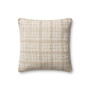 Chris Loves Julia x Loloi Fern Ivory  Beige 18 x 18 Cover wDown Pillow