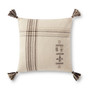 Loloi P0929 Natural  Charcoal 18 x 18 Cover Only Pillow