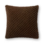Loloi P0125 Brown 22 x 22 Cover wPoly Pillow