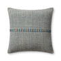 Chris Loves Julia x Loloi Harvey Blue  Natural 22 x 22 Cover Only Pillow