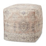 Loloi LPF0023 Rust  Multi 18W x 18D x 18H Pouf