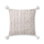 Loloi PLL0068 Blush  Natural 18 x 18 Cover wPoly Pillow