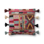 Loloi PLL0015 Pink  Multi 18 x 18 Cover wPoly Pillow