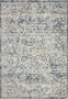 Loloi Theory Ivory  Blue 18 x 18 Sample Rug