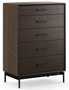 BDI Linq Bedroom Chest with 5 Drawers in Toasted Oak