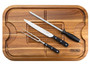 Viking Acacia Carving Board With 3-Piece Carving Set