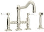 Rohl Acqui Polished Nickel 3-Leg Bridge Kitchen Faucet