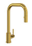 Rohl Perrin  Rowe Holborn Unlacquered Brass U-Spout Pull-Down Faucet