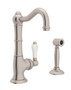 Rohl Cinquanta Satin Nickel BarPrep Kitchen Faucet w Sidespray (1)