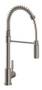 Rohl Lux Satin Nickel C-Spout Pro Pull-Down Kitchen Faucet