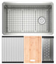 Rohl Culinario Sink with Accessories 33-Inch in Brushed Stainless Steel
