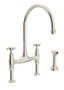 Rohl Perrin  Rowe Georgian Era Bridge Kitchen Facuet w Sidespray in Polished Nickel