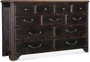 Hooker Furniture Bedroom Americana Dresser with Eleven-Drawers in Americana Molasses