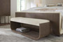 Hooker Furniture Modern Mood Bed Bench in Mink and Inverness Natural Fabric