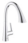 GROHE Zedra Starlight Chrome Single-Handle Pull-Down Kitchen Faucet