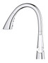 GROHE Zedra Starlight Chrome Single-Handle Pull-Down Kitchen Faucet