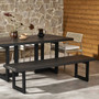 Four Hands Judith Outdoor Dining Bench in Black