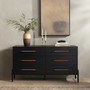 Four Hands Rosedale Dresser with 6 Drawers in Ebony Oak Veneer