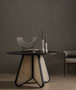 Four Hands Rosette Taper Candleholder in Creamy Taupe Marble Solid