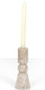 Four Hands Rosette Taper Candleholder in Creamy Taupe Marble Solid