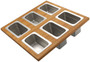 The Galley Natural Golden Bamboo Dual-Tier Condiment Serving Board