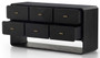 Four Hands Caspian Dresser with 6 Drawers in Black Ash Veneer