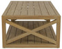 Sunset West Coastal Teak X Coffee Table in Coastal Teak